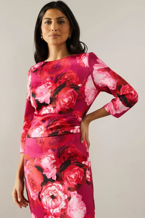 Floral Scuba Midi Dress