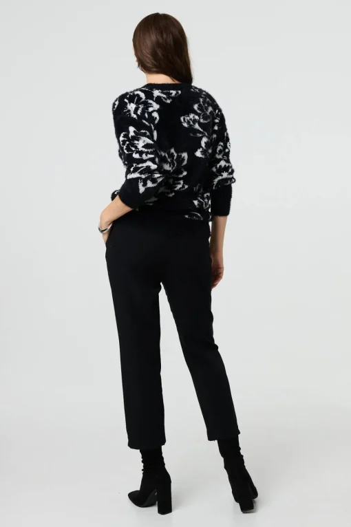 Floral Soft Knit Long Sleeve Jumper