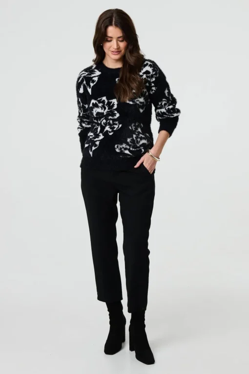 Floral Soft Knit Long Sleeve Jumper