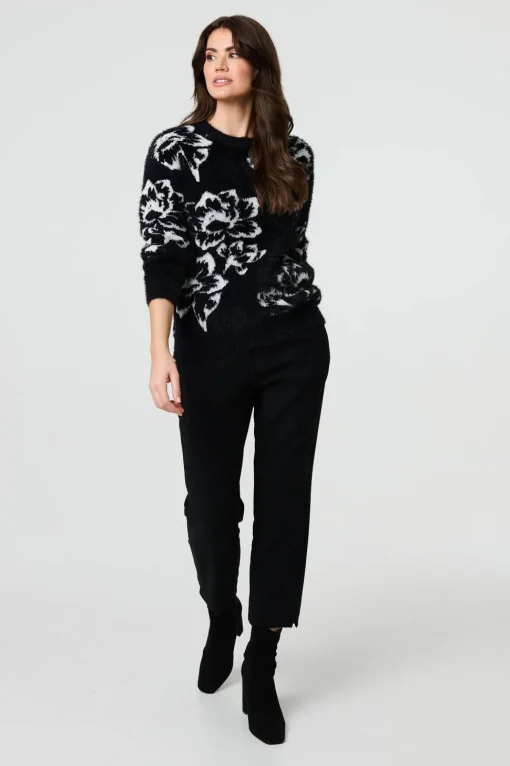 Floral Soft Knit Long Sleeve Jumper