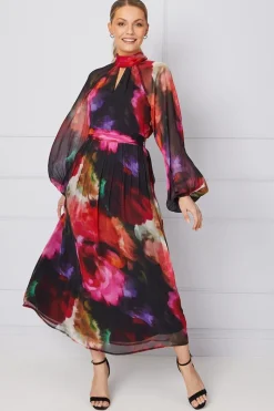 Floral Tie Back Midi Dress