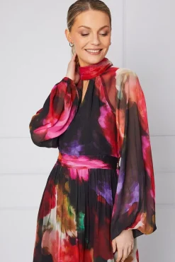 Floral Tie Back Midi Dress