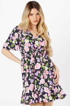 Floral Tiered Hem Mini Dress