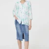 Floral Turn-Up Sleeve Longline Shirt