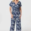 Floral V-Neck Cropped Jumpsuit