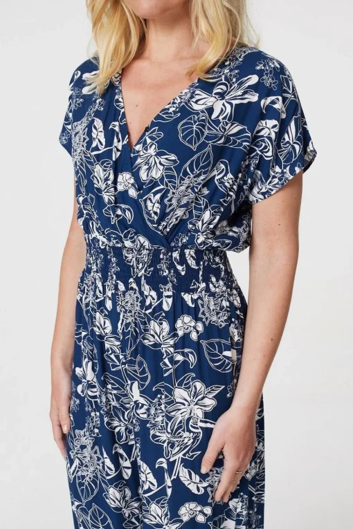 Floral V-Neck Cropped Jumpsuit