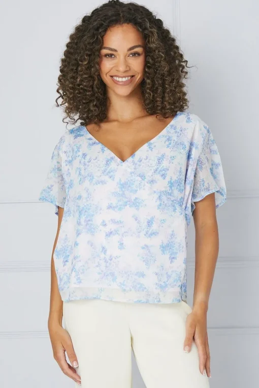 Floral Wrap Blouse