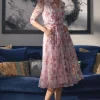 Floral Wrap Front Tea Dress