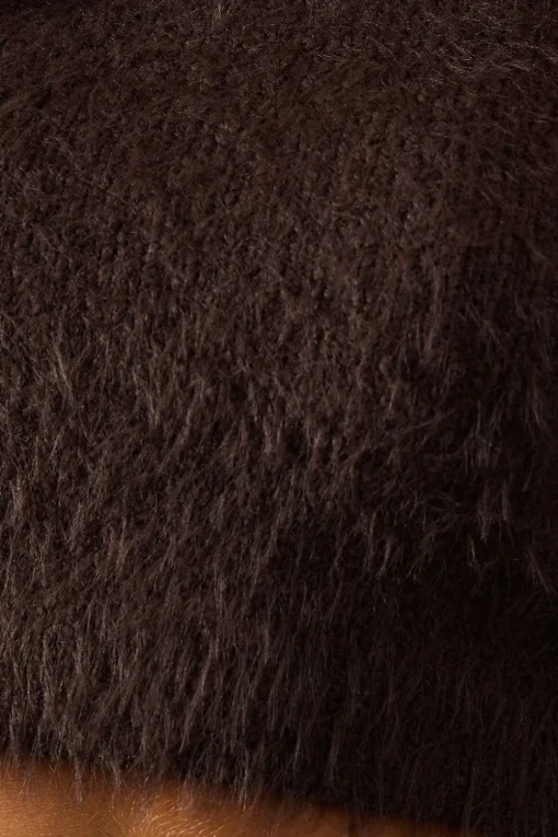 Fluffy Knit Cropped Long Sleeve Jumper