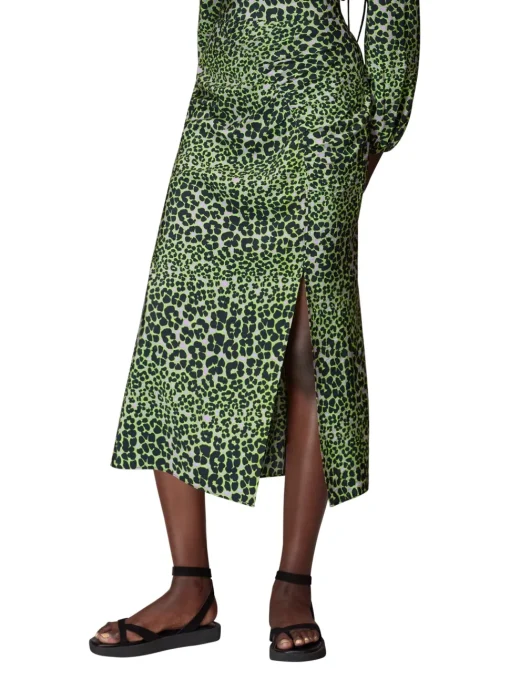 Fluro Animal Ruched Skirt-Animal Print