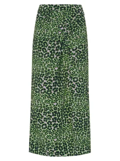 Fluro Animal Ruched Skirt-Animal Print