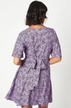 Flutter Sleeve Tie Back Mini Dress