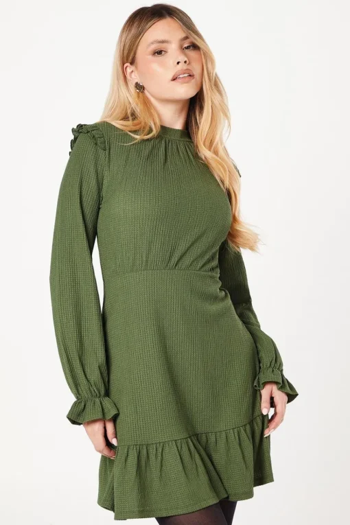Frill Neck Mini Dress