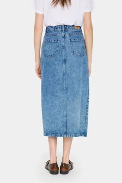 GabiSZ Denim High Waist Midi Skirt-