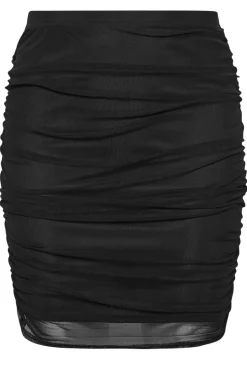 Gathered Mesh Skirt