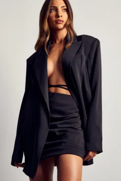 Gathered Side Mini Skirt