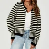 Geo Pattern Knitted Cardigan In Black