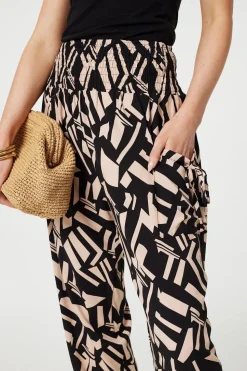 Geo Print High Waist Harem Pants