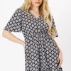 Geo Tiered Hem Mini Dress