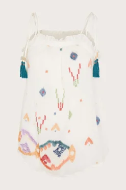 Geometric Embroidered Cami Top