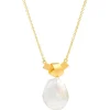Gift Packaged 'Edna' 18ct Gold Plated Sterling Silver Pearl Necklace