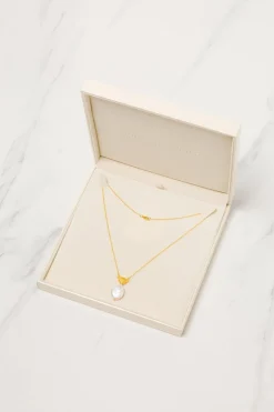 Gift Packaged 'Edna' 18ct Gold Plated Sterling Silver Pearl Necklace