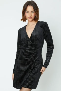 Glitter Velvet Wrap Mini Dress