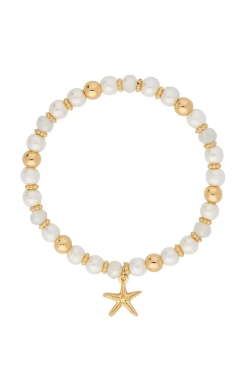 Gold Beaded Charm Coastal Bracelet - Gift Boxed