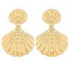 Gold Plated Oversized Shell Earrings