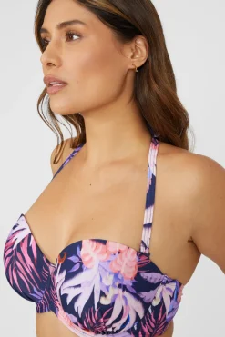 Gorgeous Arianna Palm Padded Strapless Bikini Top