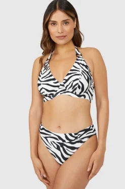 Gorgeous Zebra Plunge Non Pad Bikini Top