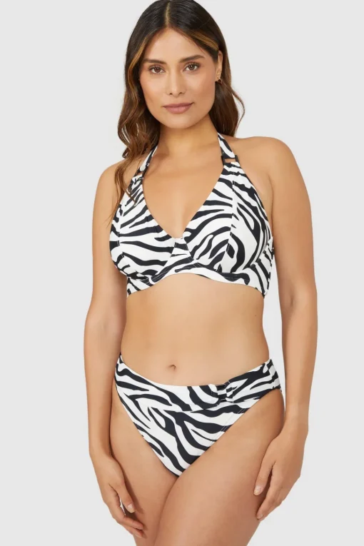 Gorgeous Zebra Plunge Non Pad Bikini Top