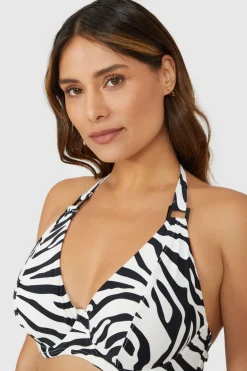Gorgeous Zebra Plunge Non Pad Bikini Top