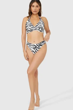 Gorgeous Zebra Plunge Non Pad Bikini Top