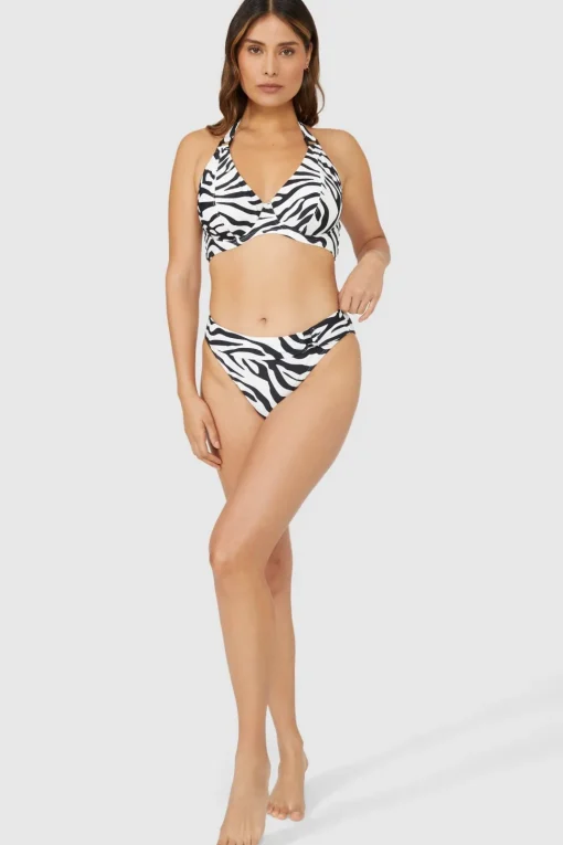 Gorgeous Zebra Plunge Non Pad Bikini Top