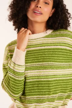 Gradient Stripe Velour Knit Jumper