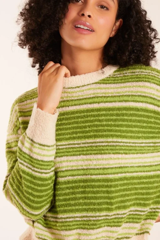 Gradient Stripe Velour Knit Jumper