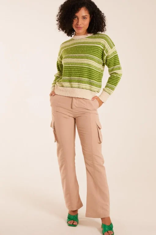 Gradient Stripe Velour Knit Jumper