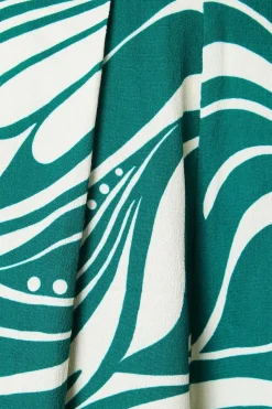 Green Abstract Wide Leg Trouser