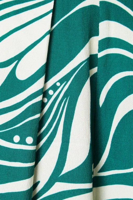 Green Abstract Wide Leg Trouser