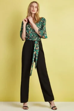 Green Animal Wrap Jumpsuit