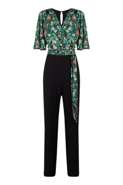 Green Animal Wrap Jumpsuit