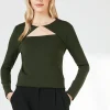Green Trim Detail Ponte Top