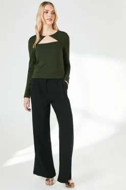 Green Trim Detail Ponte Top