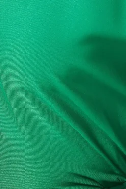 Green Waist Detail Crepe Midi Dress