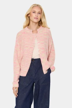 GustaSZ Collar Button Melange Cardigan-