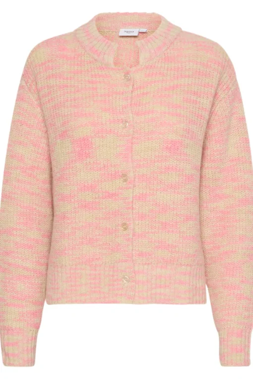 GustaSZ Collar Button Melange Cardigan-