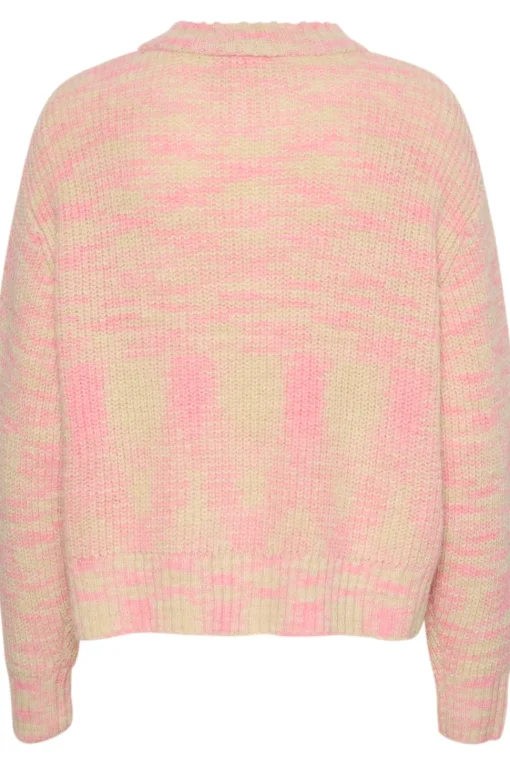 GustaSZ Collar Button Melange Cardigan-
