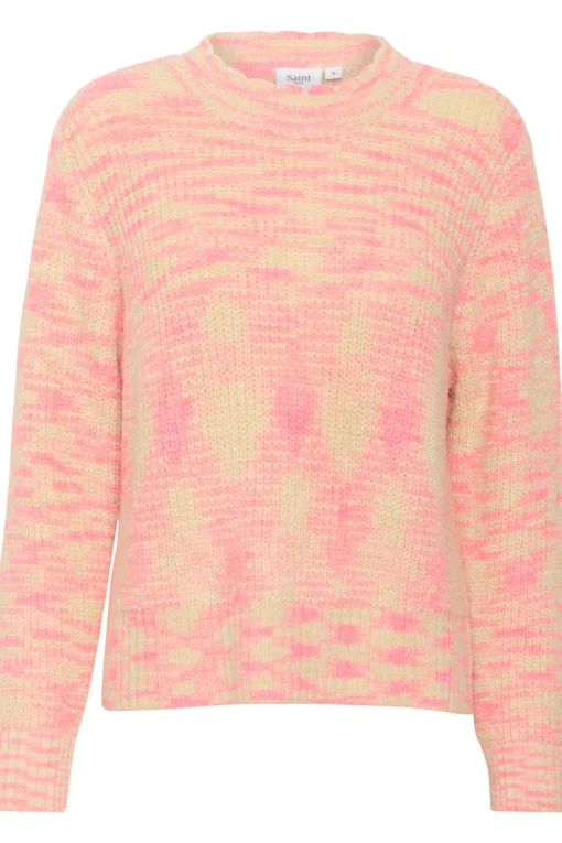 GustaSZ Crew Neck Melange Knit Pullover-