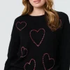 Heart Embellished Long Sleeve Jumper